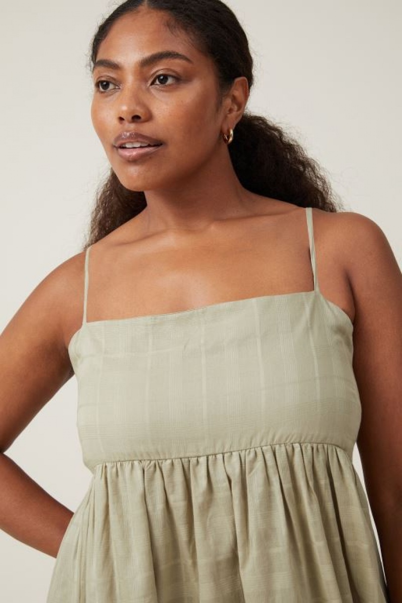 Cotton On Tilly Textured Women\'s Maxi Dress Olive | uBQDbkRNcms