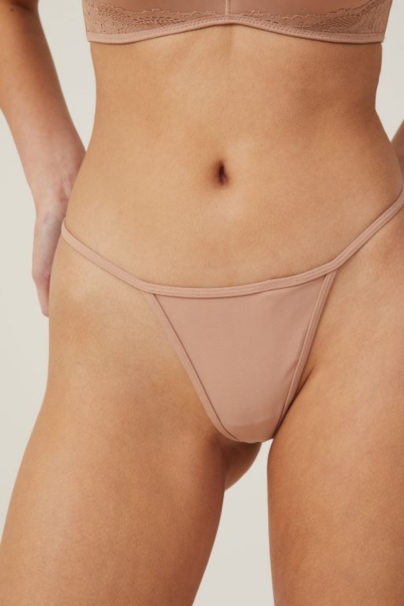 Cotton On Tiny Invisible Tanga Women's Thong Maple | j4NRghs8Fq8
