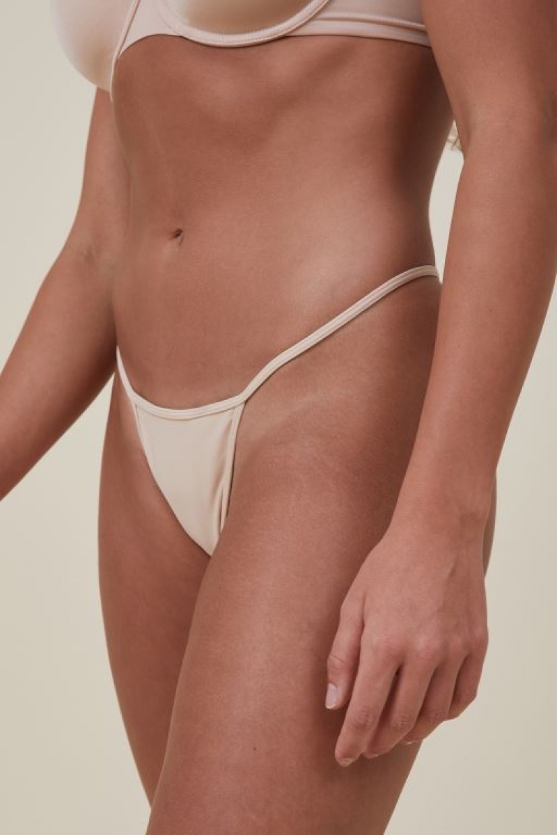 Cotton On Tiny Invisible Tanga Women's Thong Frappe | J6Yq45eEzvz