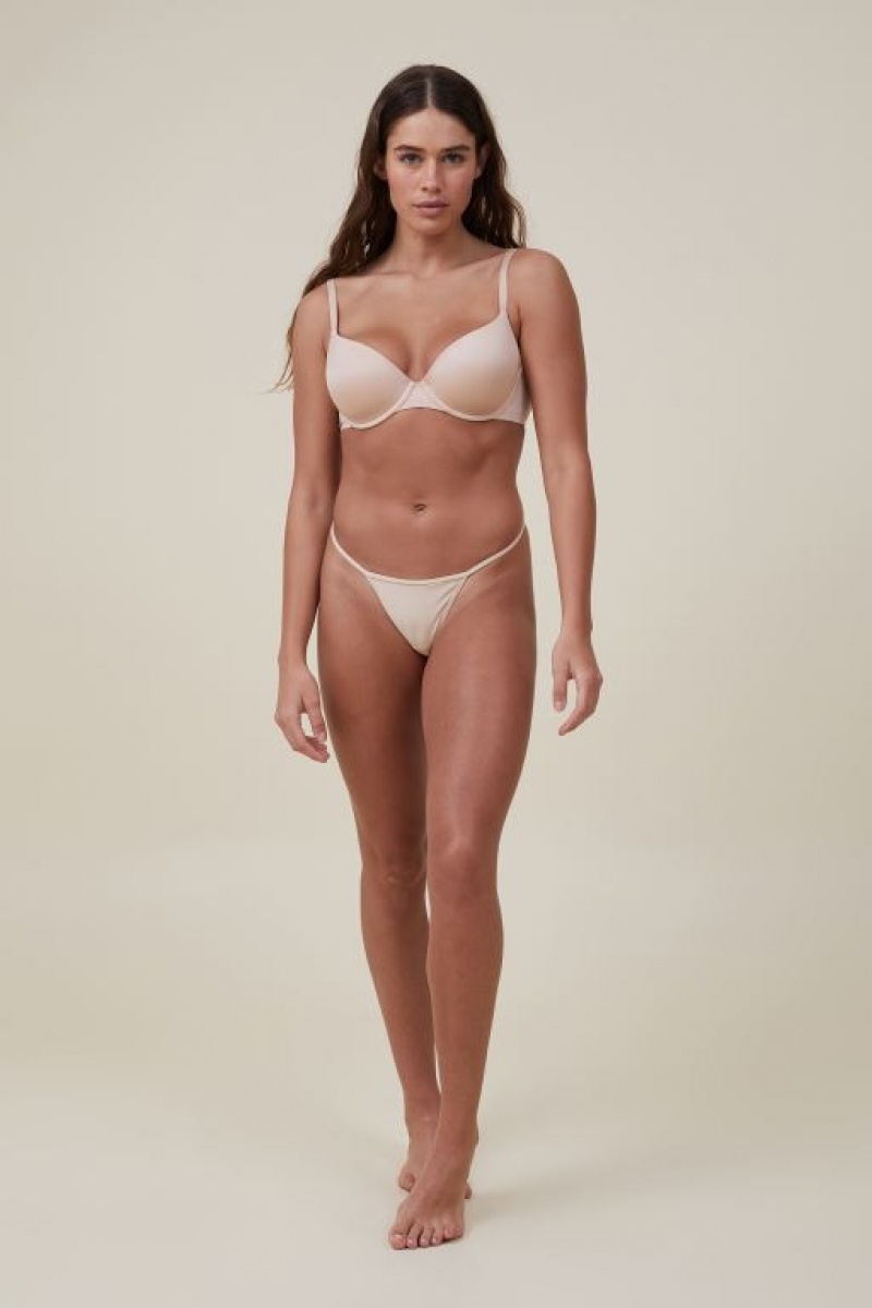 Cotton On Tiny Invisible Tanga Women's Thong Frappe | J6Yq45eEzvz