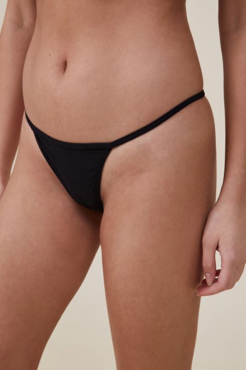 Cotton On Tiny Invisible Tanga Women's Thong Black | IwGaB8HzNFs