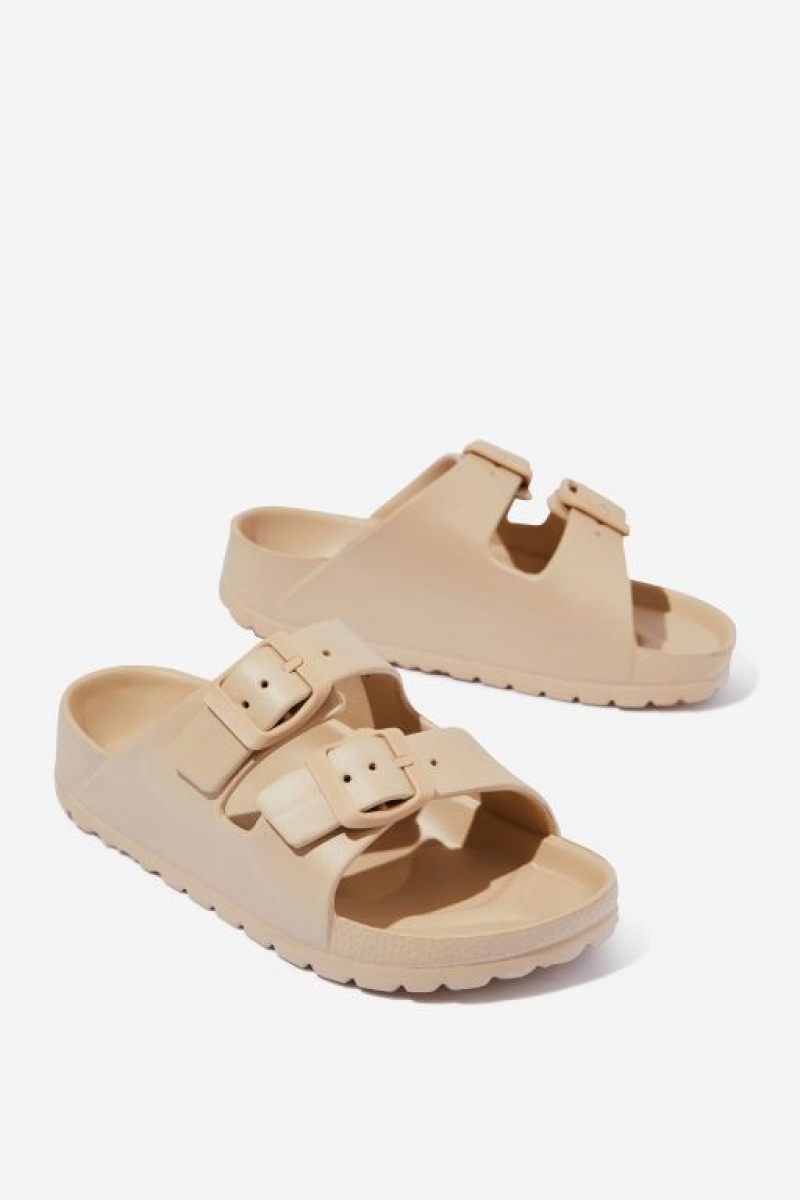 Cotton On Twin Strap Slide Girls\' Sandals Semolina | BICWK3awOSm
