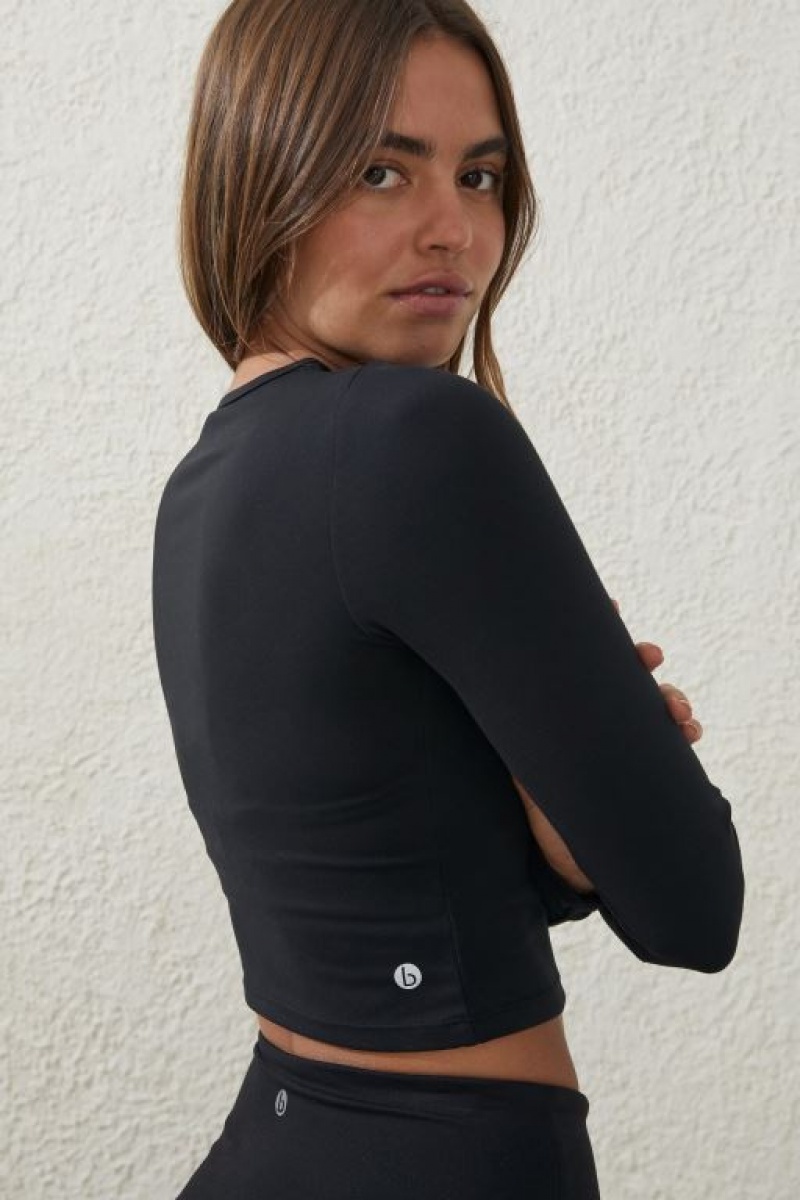 Cotton On Ultra Soft Fitted Top Women's Long Sleeve Black | pLy8jp6QctI