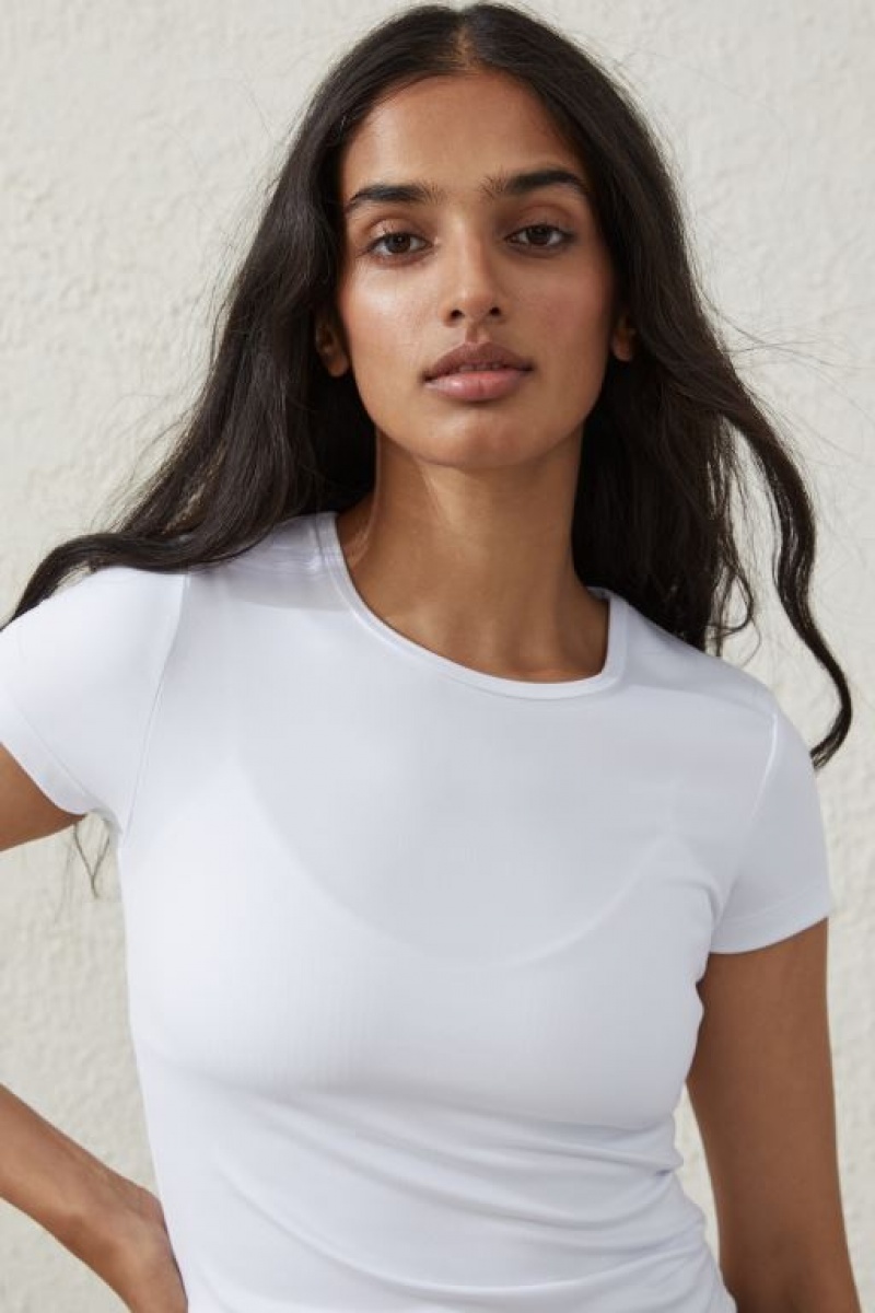Cotton On Ultra Soft Fitted Women's T Shirts White | 9bt8qb0VvRJ