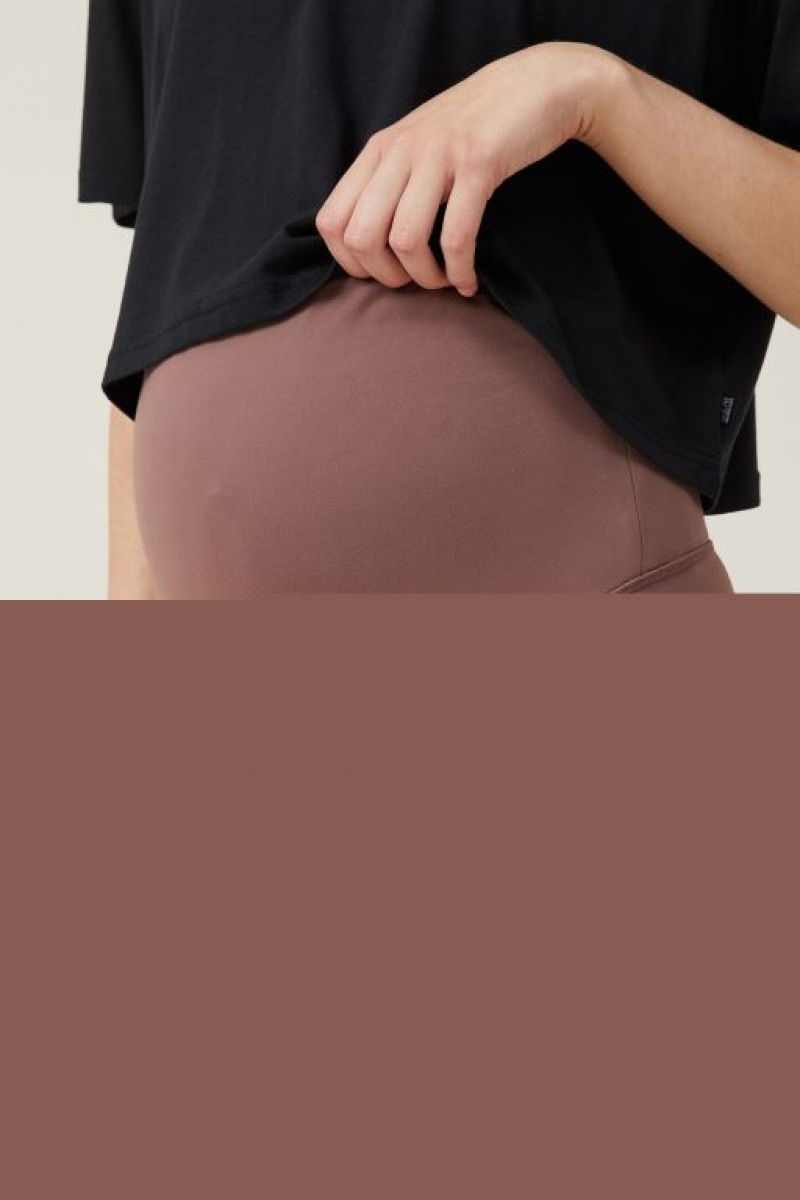 Cotton On Ultra Soft Yoga Bike Short Women's Maternity Wear Deep Grey Brown | 65qZ4W2PUW1
