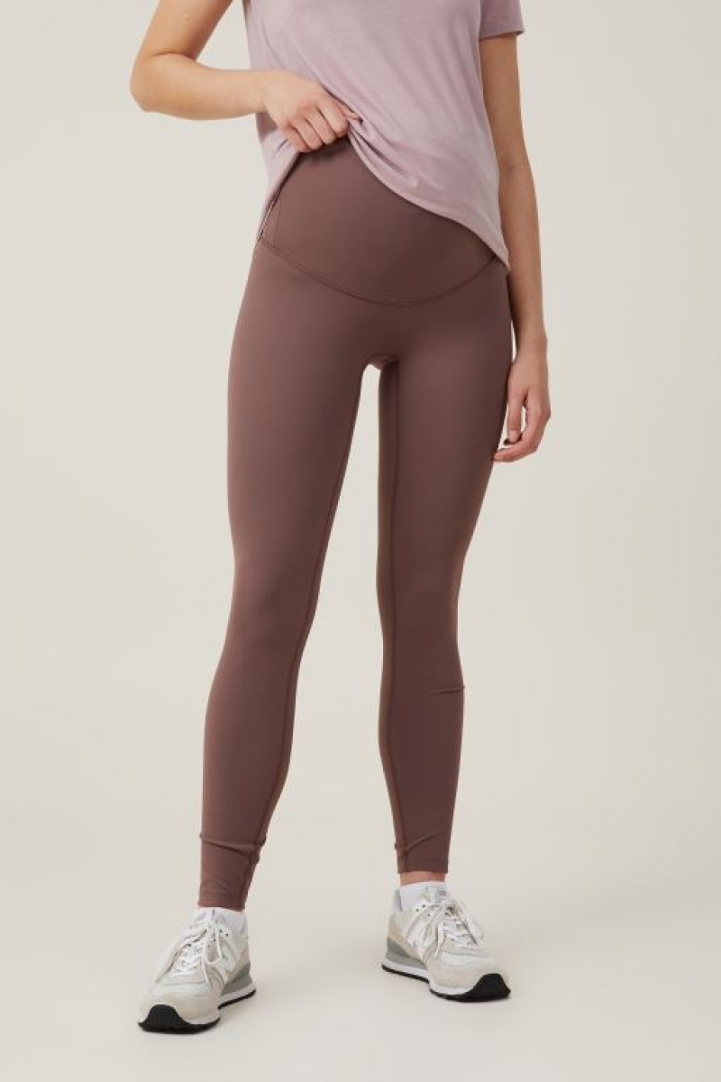 Cotton On Ultra Soft Yoga Full Length Tight Women's Maternity Wear Deep Grey Brown | 4VTW1fodxLx