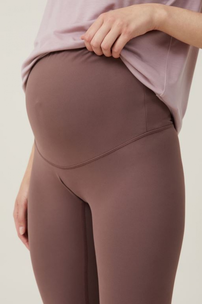 Cotton On Ultra Soft Yoga Full Length Tight Women's Maternity Wear Deep Grey Brown | 4VTW1fodxLx