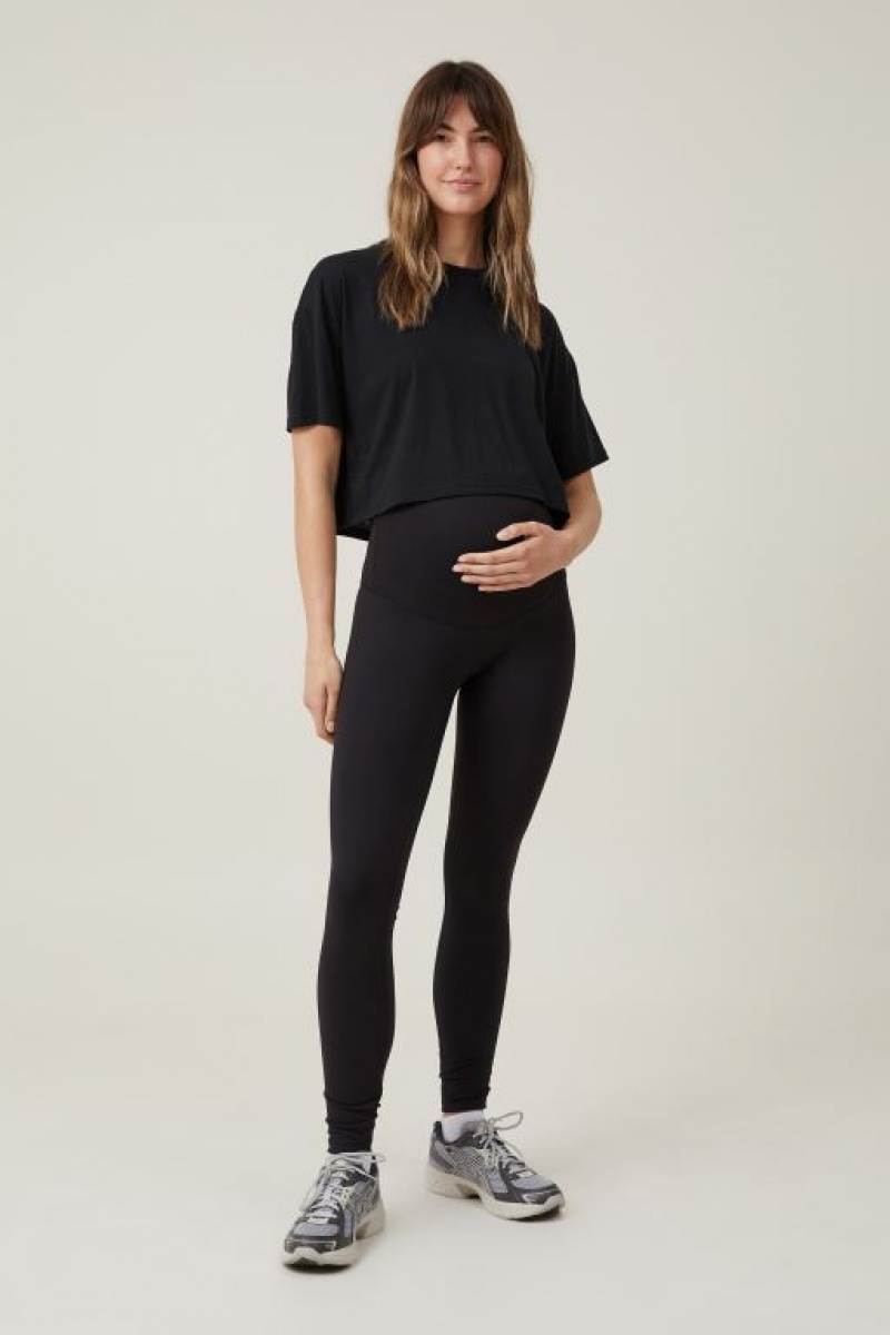 Cotton On Ultra Soft Yoga Full Length Tight Women\'s Maternity Wear Black | q5AAZ12yzto