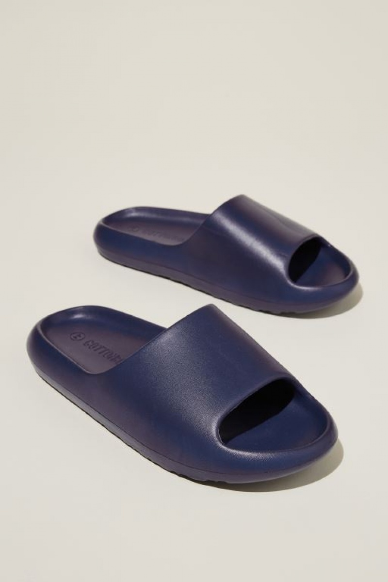 Cotton On Vacay Slide Men's Sandals Navy | KY0fZgAn93n