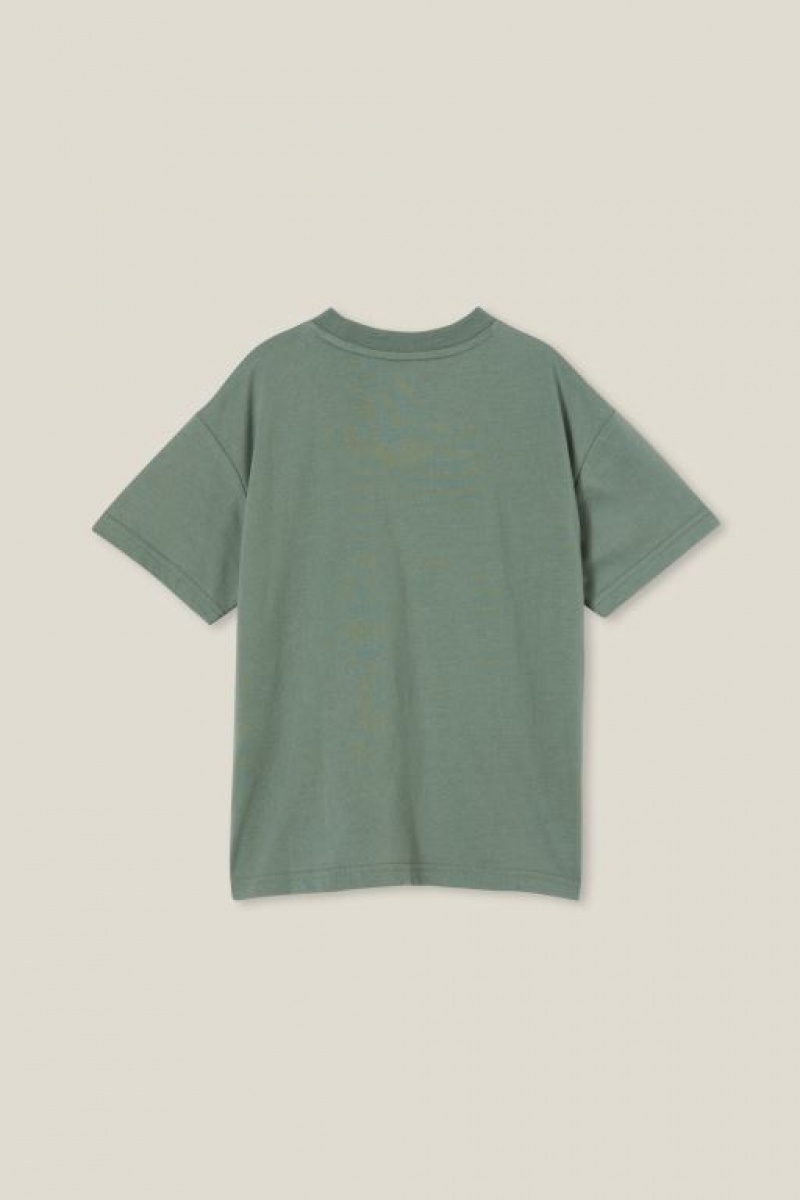Cotton On Walter Spliced Waffle Short Sleeve Boys' T Shirts Green | lzozKw3UeyB