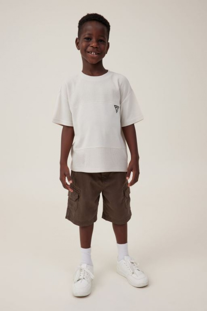 Cotton On Walter Spliced Waffle Short Sleeve Boys\' T Shirts Rainy | rh34V5eAbdp