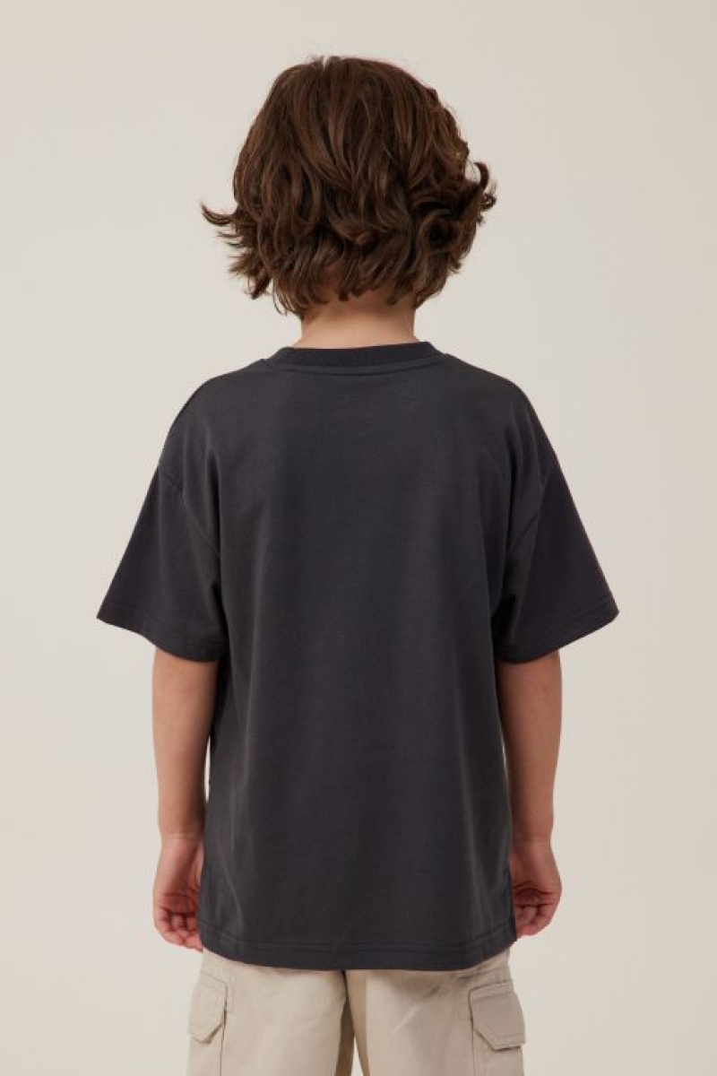 Cotton On Walter Spliced Waffle Short Sleeve Boys' T Shirts Phantom | pza81eMI7Su