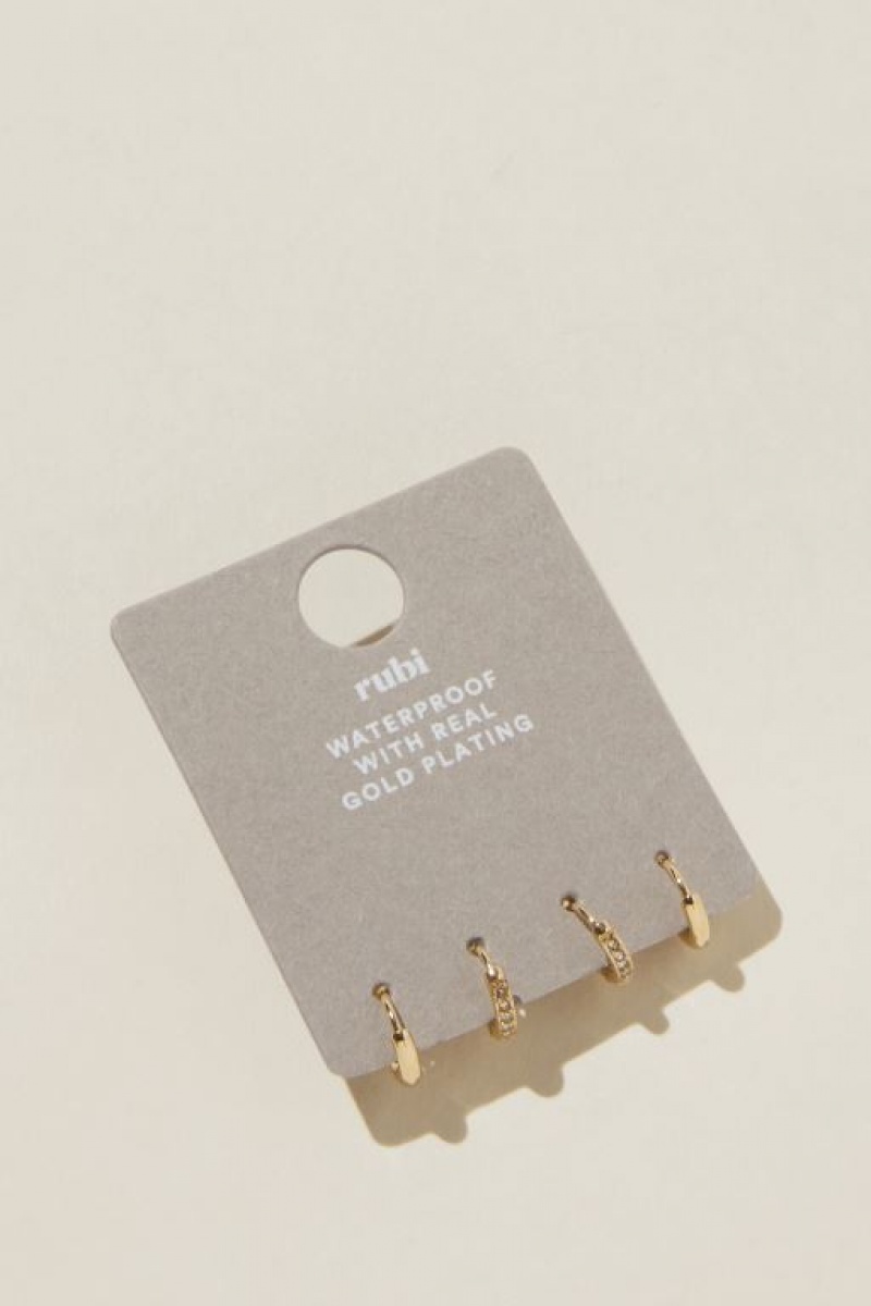 Cotton On Waterproof 2Pk Small Earring Women's Jewellery Gold | bd2eNCSFJxd