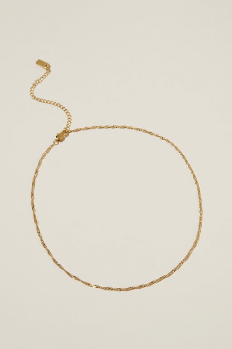 Cotton On Waterproof Fine Chain Necklace Women's Jewellery Gold | z4W6KCBrmjj