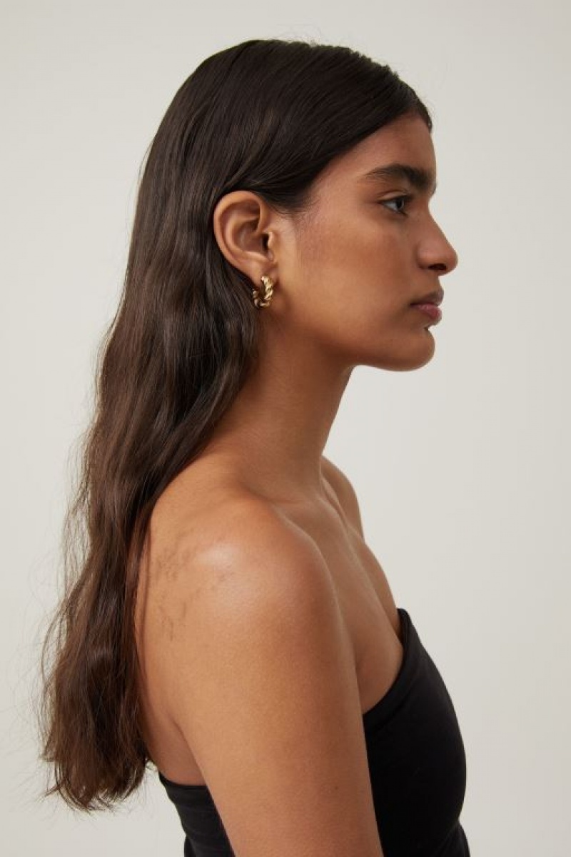 Cotton On Waterproof Large Hoop Earring Women's Jewellery Gold | Flvxd0GdkMy