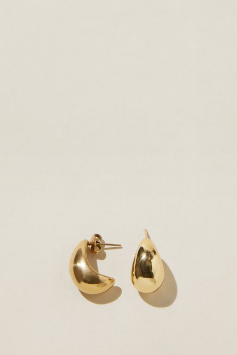 Cotton On Waterproof Large Hoop Earring Women's Jewellery Gold | P2f6EYjWNJu