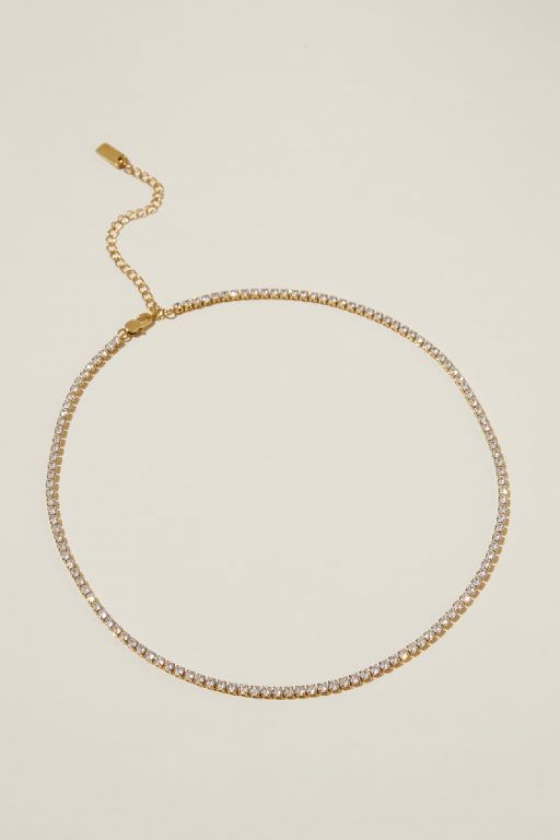 Cotton On Waterproof Mid Chain Necklace Women's Jewellery Gold | LwoOXxSqDuJ