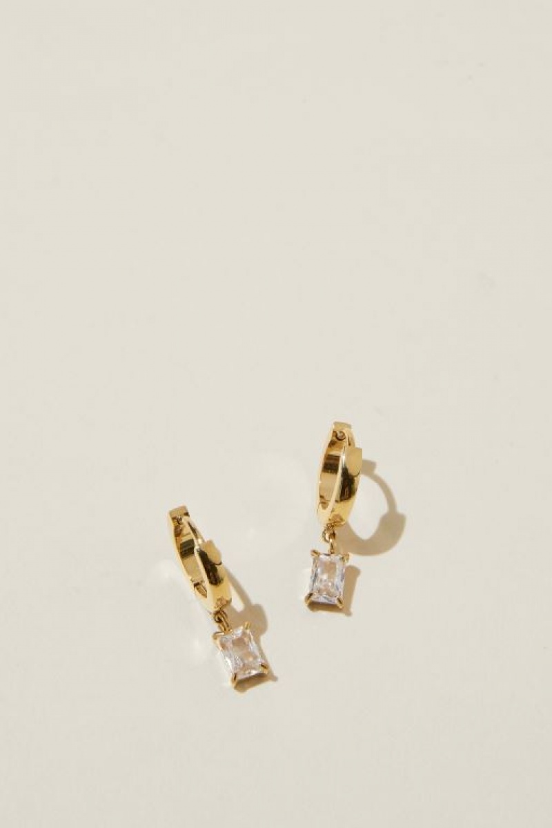 Cotton On Waterproof Mid Charm Earring Women's Jewellery Gold | PomQrHGdCBM
