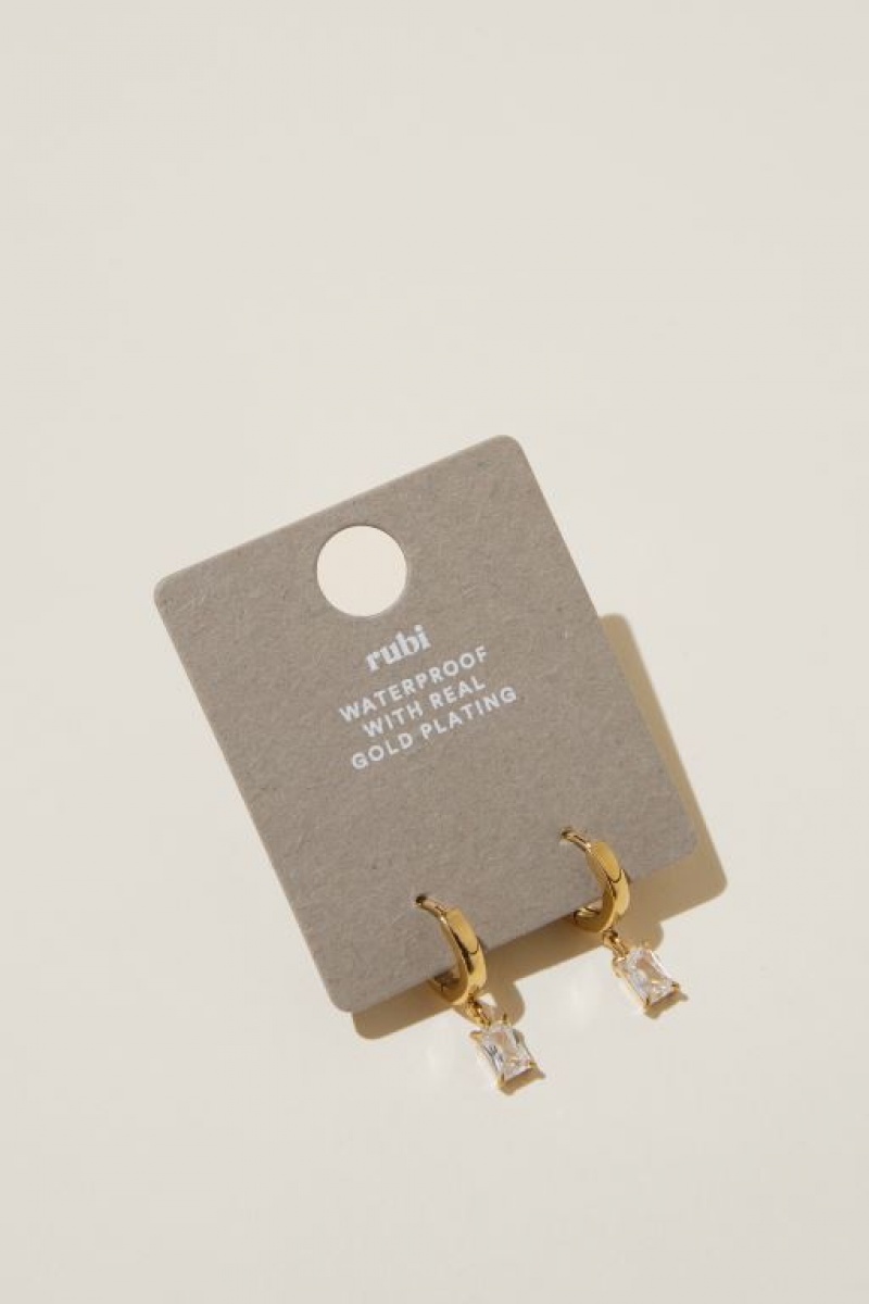 Cotton On Waterproof Mid Charm Earring Women's Jewellery Gold | PomQrHGdCBM