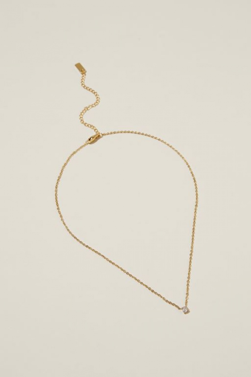 Cotton On Waterproof Pendant Necklace Women's Jewellery Gold | Eeh0a2j61dn