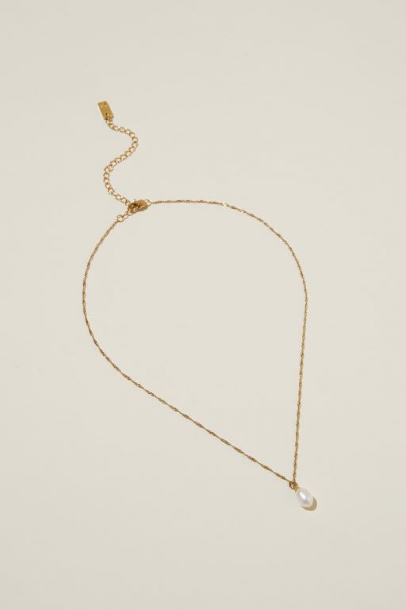 Cotton On Waterproof Pendant Necklace Women's Jewellery Gold | TFyYTWph14h