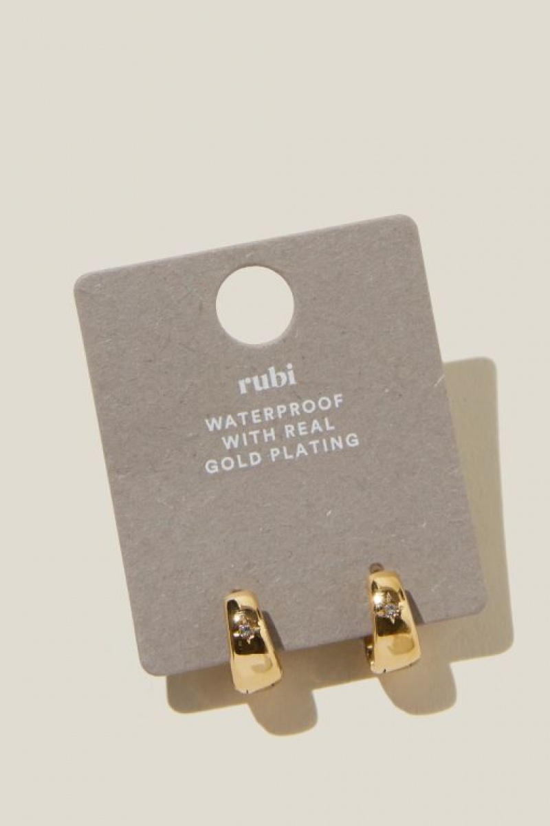 Cotton On Waterproof Small Hoop Earring Women's Jewellery Gold | SDGCNN8UHEU