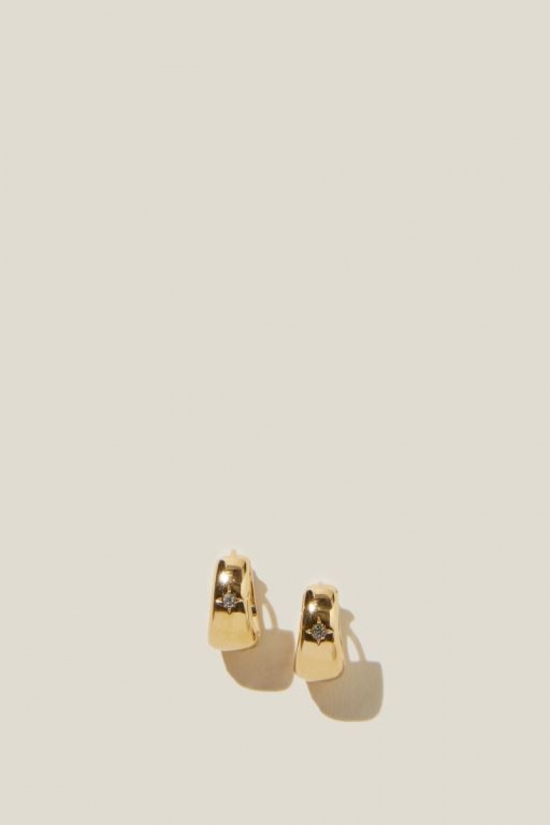 Cotton On Waterproof Small Hoop Earring Women\'s Jewellery Gold | SDGCNN8UHEU