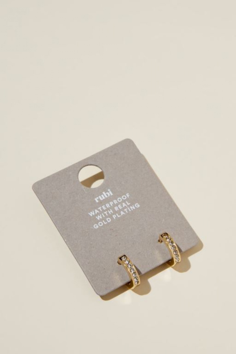 Cotton On Waterproof Small Hoop Earring Women's Jewellery Gold | BeTsIHiUSWw