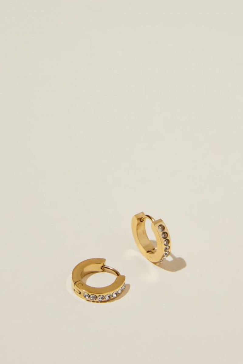 Cotton On Waterproof Small Hoop Earring Women\'s Jewellery Gold | BeTsIHiUSWw