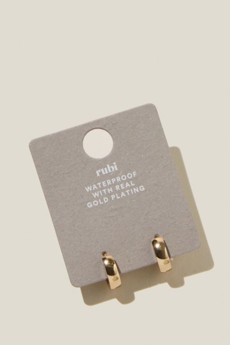 Cotton On Waterproof Small Hoop Earring Women's Jewellery Gold | RiiRI9nEkdY
