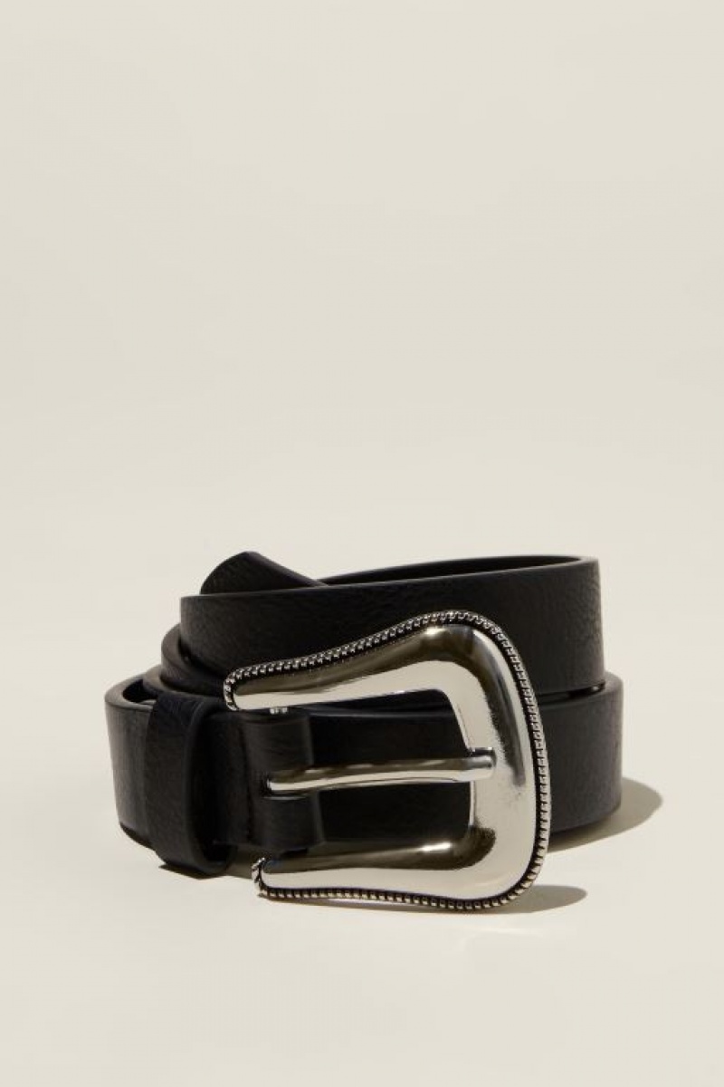 Cotton On Way Out West Buckle Women\'s Belts Black / Silver | pUffYgMdvLD
