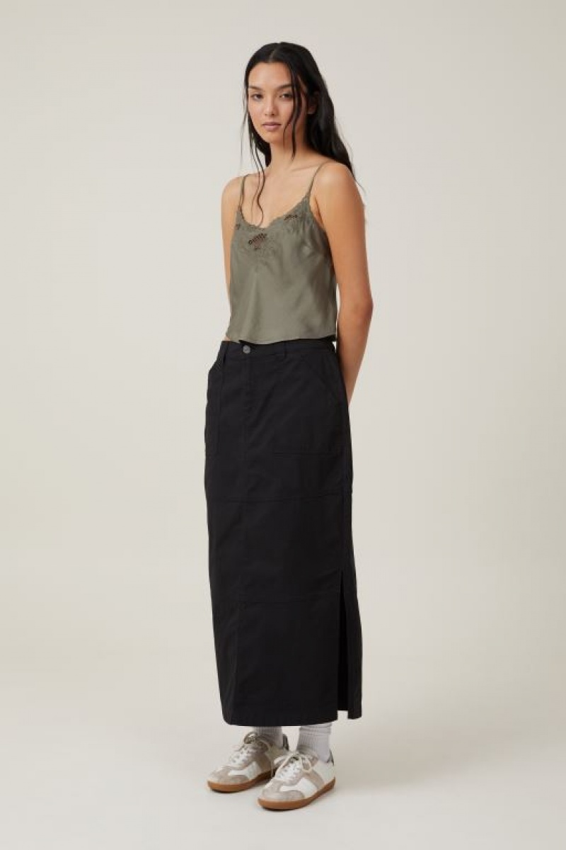 Cotton On Willa Satin Cami Women's Shirts Woodland | FzgiF0yG13I