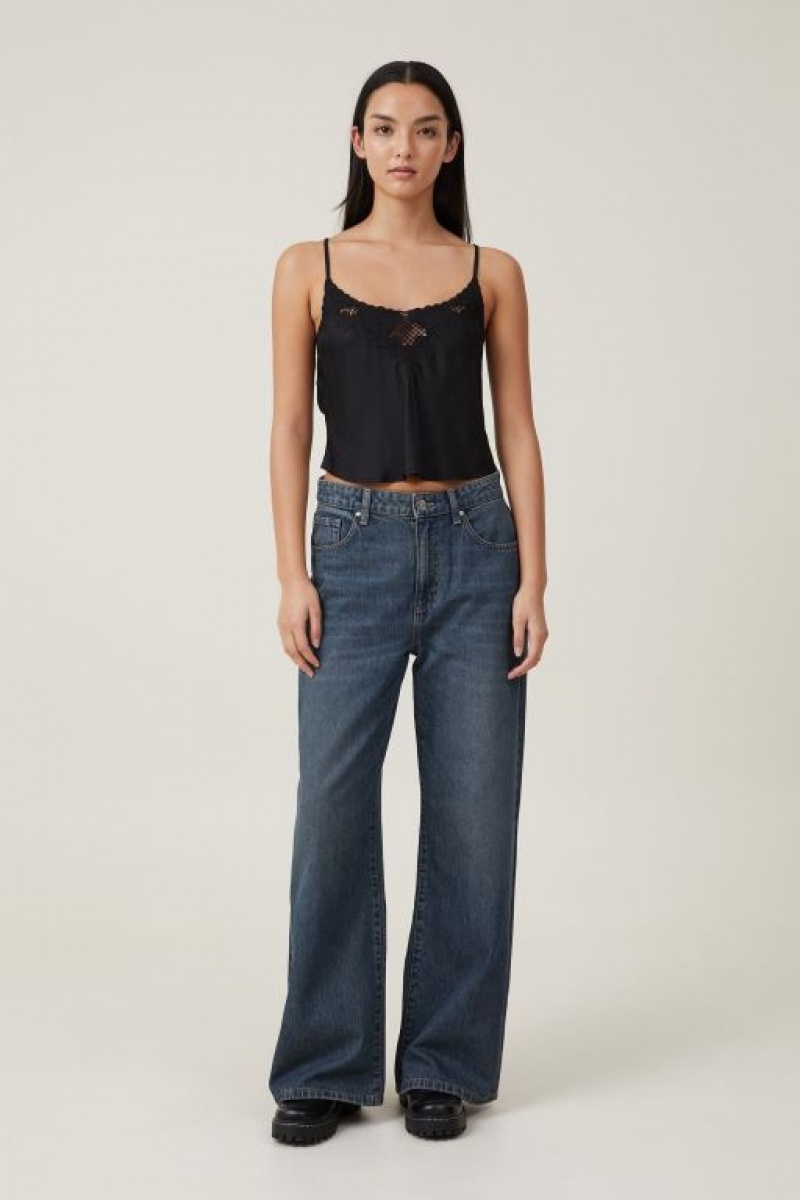 Cotton On Willa Satin Women's Cami Black | ChDvLLQIDhl