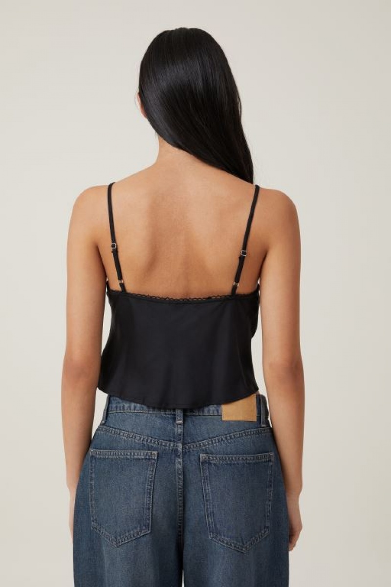 Cotton On Willa Satin Women's Cami Black | ChDvLLQIDhl