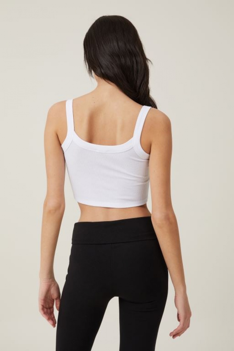 Cotton On Willa Waffle Women's Cami White | N6H1xqC0pzH