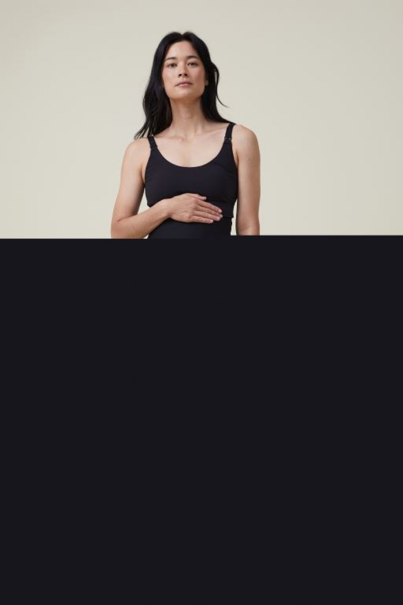 Cotton On Wirefree Crop Women's Maternity Wear Black | X8LsXvw3rLu