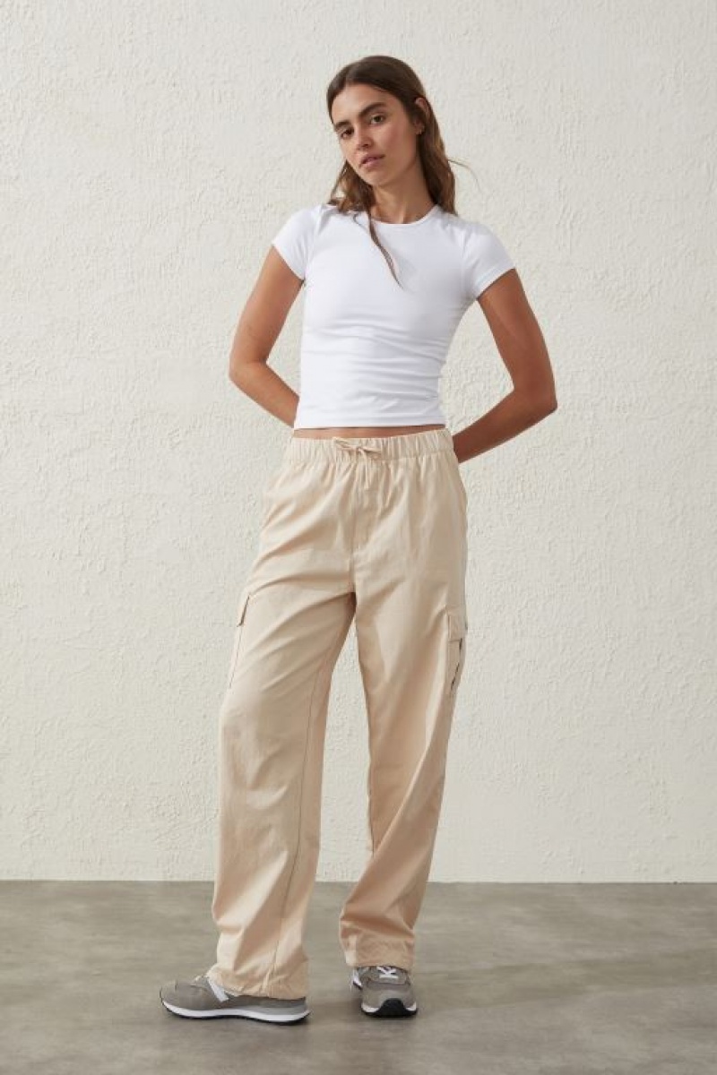 Cotton On Woven Cargo Women's Track Pants Parchment | XWUjlRs7XBU