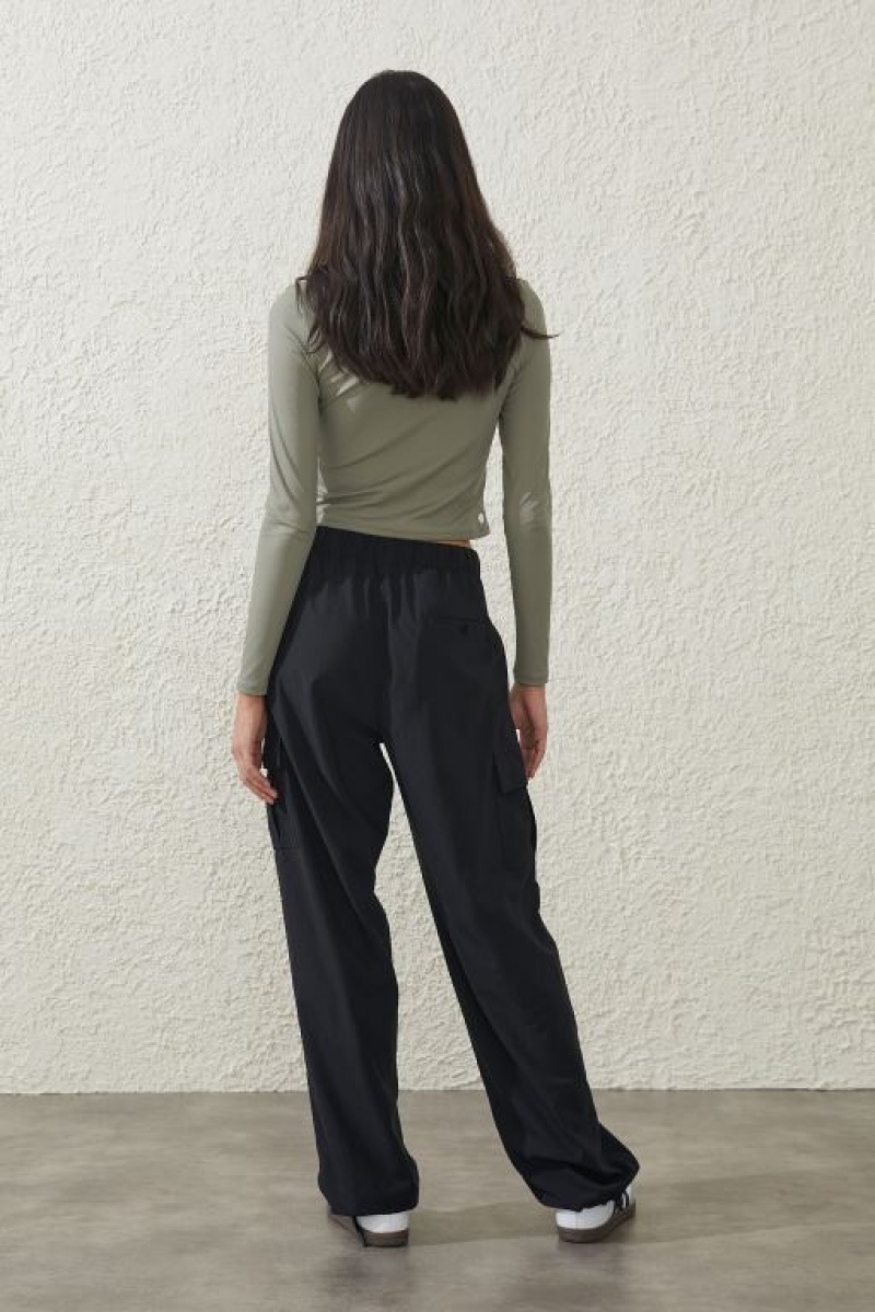 Cotton On Woven Cargo Women's Track Pants Black | vJg7iNNp4Vu