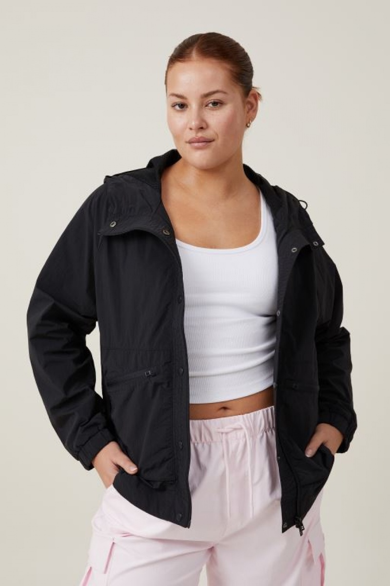 Cotton On Woven Packable Anorak Women's Jackets Black | NGmyPzuM7Oe