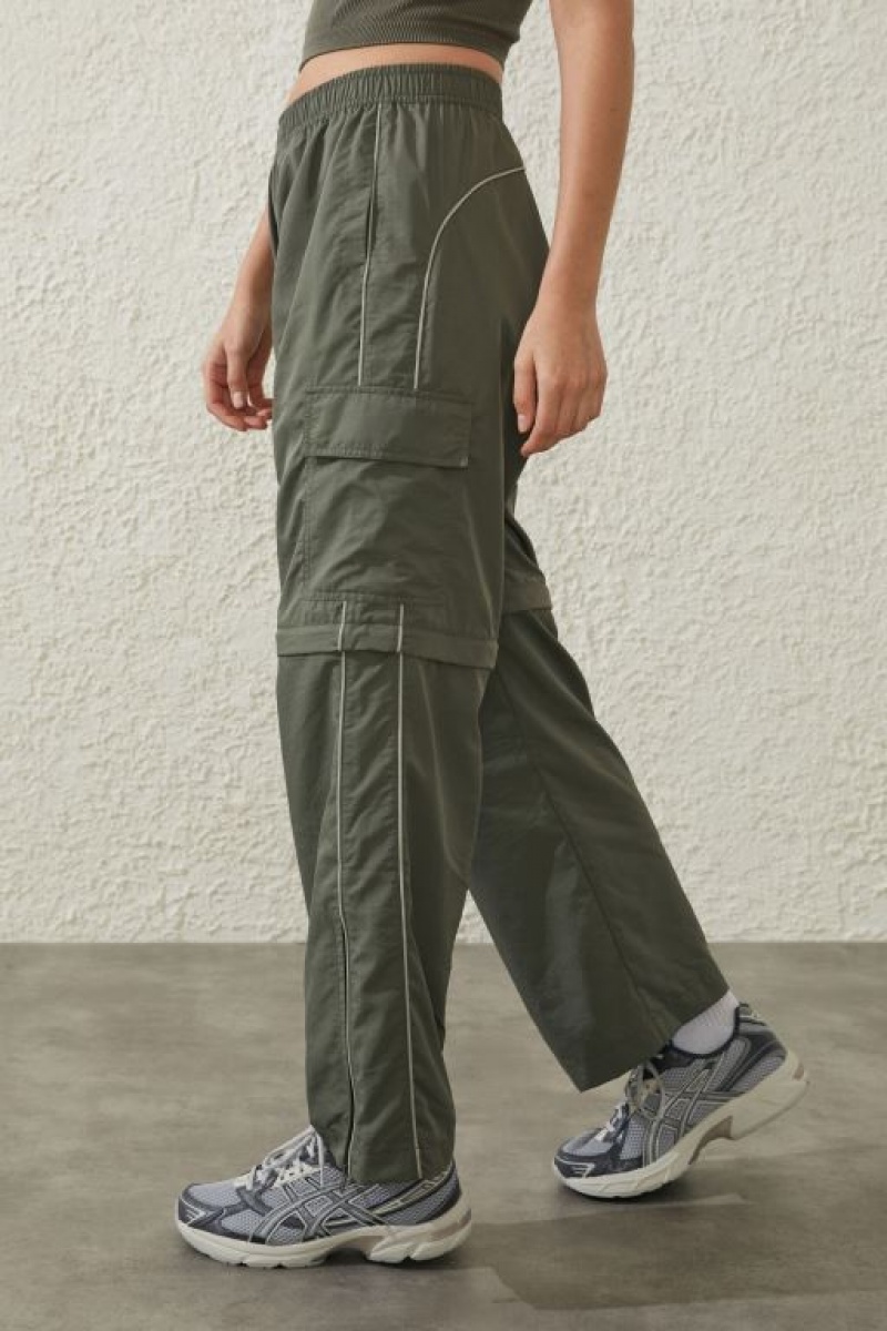 Cotton On Woven Zip Off Cargo Women's Track Pants Green | QkCmAKNshQh