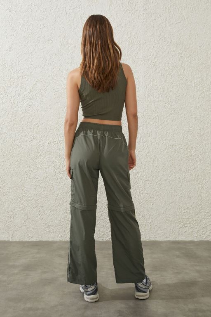 Cotton On Woven Zip Off Cargo Women's Track Pants Green | QkCmAKNshQh