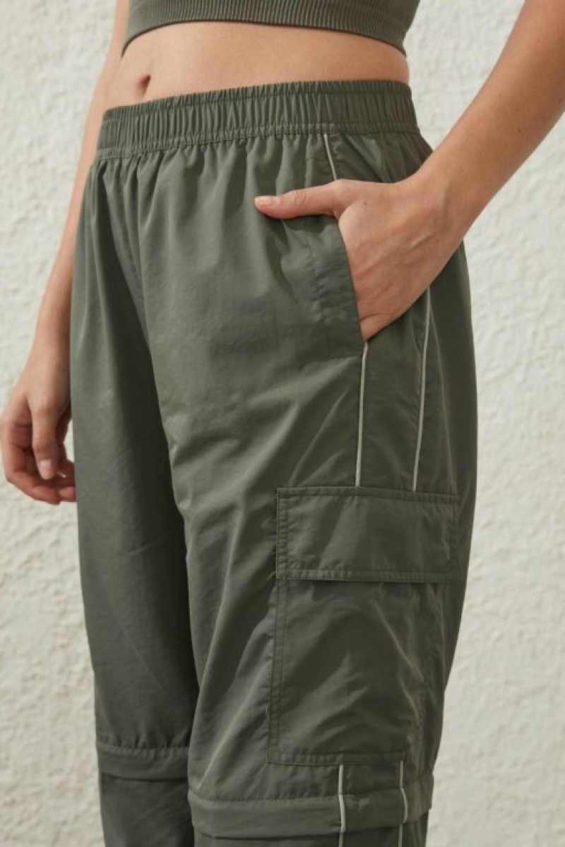 Cotton On Woven Zip Off Cargo Women's Track Pants Green | QkCmAKNshQh