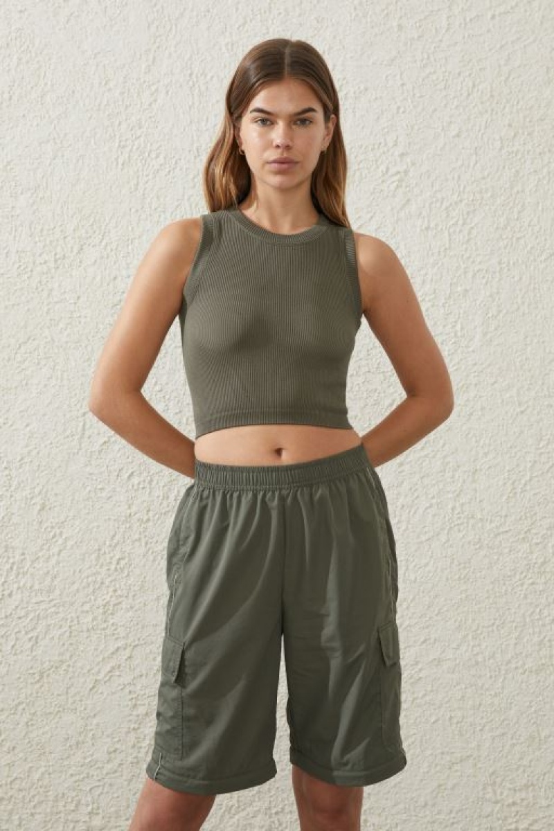Cotton On Woven Zip Off Cargo Women's Track Pants Green | QkCmAKNshQh