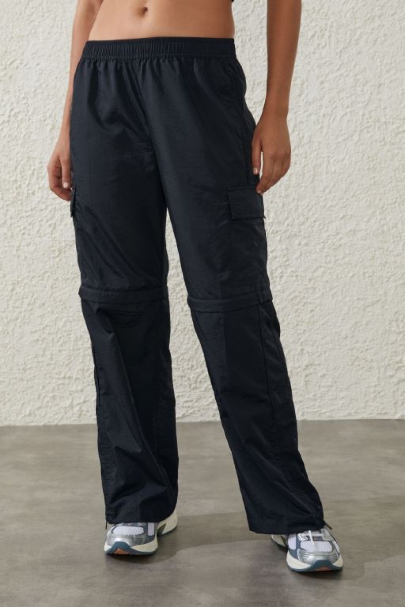 Cotton On Woven Zip Off Cargo Women's Track Pants Black | dqXaoETWNy9