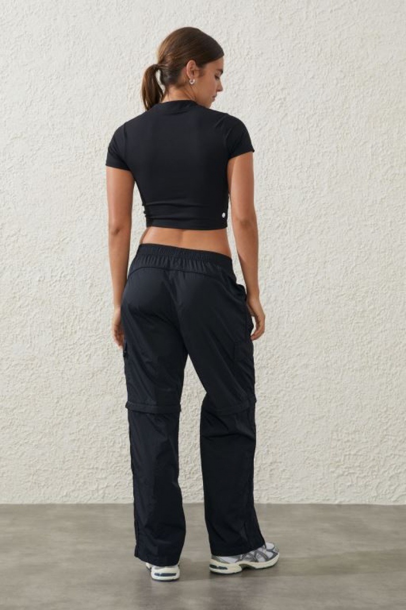 Cotton On Woven Zip Off Cargo Women's Track Pants Black | dqXaoETWNy9