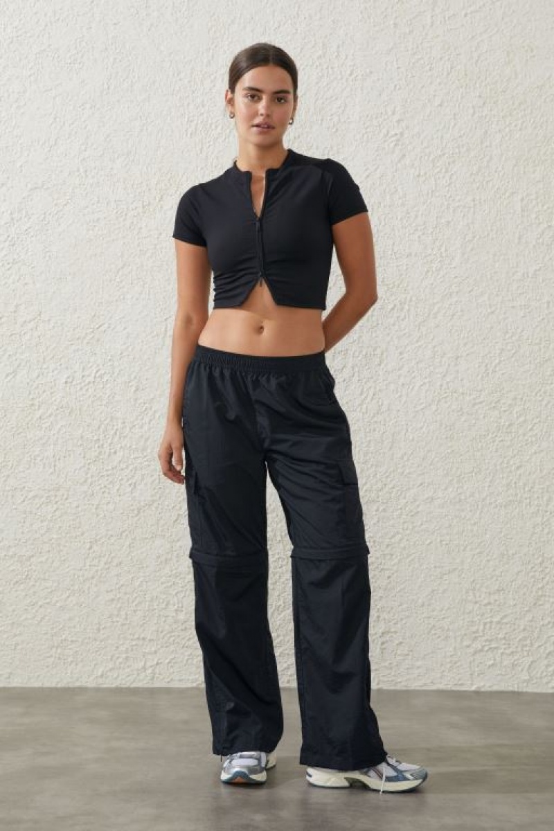 Cotton On Woven Zip Off Cargo Women\'s Track Pants Black | dqXaoETWNy9