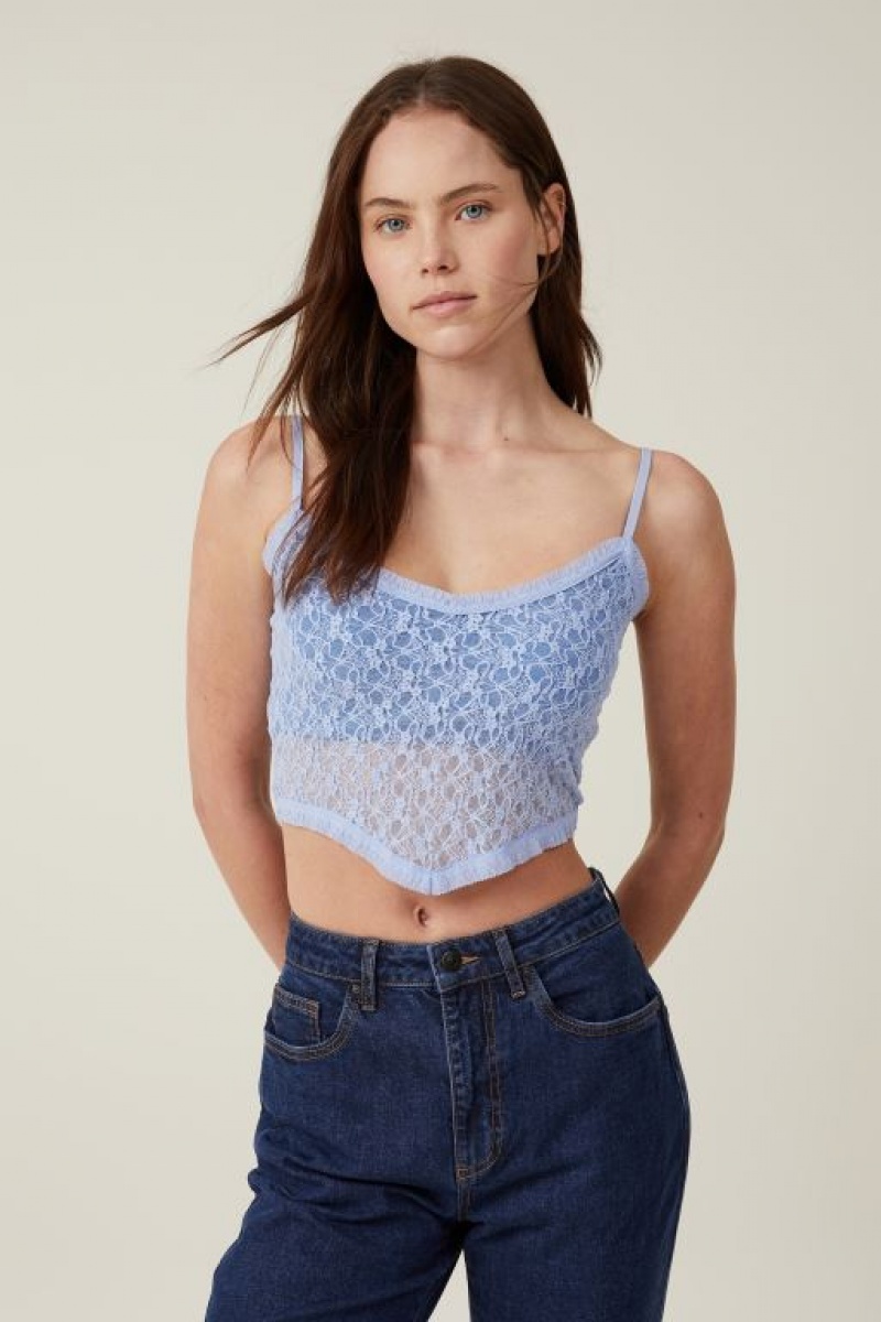 Cotton On Zoey Hanky Hem Women\'s Cami Blue | aIOXkSn3Kii